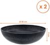 Spetebo Blumentopf Pflanzschale massiv in Stein Optik (schwarz, 1 St, Kunststoff), Premium Blumenschale marmoriert für Außen und Innen Bild 2