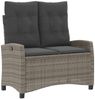vidaXL 2-tlg. Garten-Essgruppe mit Kissen Grau Poly Rattan 3277403 Bild 3