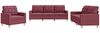 vidaXL 3-tlg. Sofagarnitur mit Kissen Weinrot Stoff 3201248 Bild 2