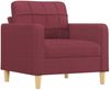 vidaXL 3-tlg. Sofagarnitur mit Kissen Weinrot Stoff 3201248 Bild 3