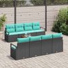 vidaXL Gartensofa-set mit Kissen 9 pcs Schwarz Poly-Rattan 3347683 Bild 3