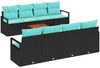 vidaXL Gartensofa-set mit Kissen 9 pcs Schwarz Poly-Rattan 3347683 Bild 2