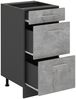 Küchenunterschrank R-Line Beton 40 cm mit Schubladen, AP Marmor Vicco Bild 5
