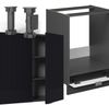 Eckküche Fame-Line Schwarz gestreift/Anthrazit 190 x 60 cm , AP Eiche Vicco Bild 4