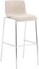 2er Set Barhocker TENAR - Stoff Creme 43x48x100 cm Silber | Barstuhl Mit Lehne Tresenhocker Tresenstuhl Kneipenhocker Kneipenstuhl Bild 2