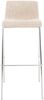 2er Set Barhocker TENAR - Stoff Creme 43x48x100 cm Silber | Barstuhl Mit Lehne Tresenhocker Tresenstuhl Kneipenhocker Kneipenstuhl Bild 3