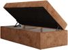 Boxspringbett 90x200 Polsterbett ZERO 90 Einzelbett ohne Kopfteil, inkl. Stauraum & Multipocket-Matratze, Hotelbett - Orange Cordstoff - H4 - Topper Visco Bild 5
