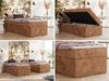 Boxspringbett 90x200 Polsterbett ZERO 90 Einzelbett ohne Kopfteil, inkl. Stauraum & Multipocket-Matratze, Hotelbett - Orange Cordstoff - H4 - Topper Visco Bild 2