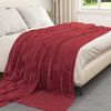 vidaXL Überwurfdecke Bordeauxrot 240 x 220 cm Fleece 42016851 Bild 3