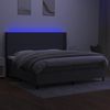 vidaXL Boxspringbett mit Matratze & LED Stoff Dunkelgrau 200x200 cm, Härtegrad: H2 [3138262] Bild 3