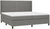 vidaXL Boxspringbett mit Matratze & LED Stoff Dunkelgrau 200x200 cm, Härtegrad: H2 [3138262] Bild 4