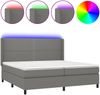 vidaXL Boxspringbett mit Matratze & LED Stoff Dunkelgrau 200x200 cm, Härtegrad: H2 [3138262] Bild 2
