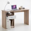 FMD Schreibtisch mit 1 Schublade, Eichenbraun/ weiß, 123 × 50 × 76,5 cm Bild 3