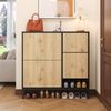 Schuhschrank 100x25x100 cm mit ausziehbarer Sitzbank Bild 3
