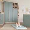 roba Kinderkleiderschrank Selva 3-türig mit offenen Fächern - Babyzimmer Schrank mit 2 Kleiderstangen & Einlegeböden - Schrank mit Soft-Close-Türen - Reed Green / Virginia Chestnut Bild 2