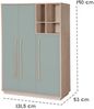 roba Kinderkleiderschrank Selva 3-türig mit offenen Fächern - Babyzimmer Schrank mit 2 Kleiderstangen & Einlegeböden - Schrank mit Soft-Close-Türen - Reed Green / Virginia Chestnut Bild 5