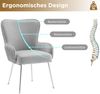 6er-Set Samt-Esszimmerstühle mit Armlehnen, grau/silber, 53x57x83 cm Bild 4