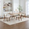 KLAM HOME Esszimmerstuhl Moderne Mid-Century-Stil Esszimmerstuhl Satz von 2, Massivholz Beine Stoff gepolsterten Sitz für Küche,Esszimmer oder Büro Bild 5