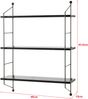 en.casa 'Ösel' Wandregal Marmoroptik, Stahl / MDF schwarz, 63,5 x 15 x 48 cm Bild 3