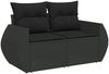 vidaXL 10-tlg. Garten-Sofagarnitur mit Kissen Schwarz Poly Rattan 3327303 Bild 5