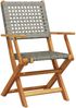 vidaXL Gartenstühle 2 Stk. Grau Massivholz Akazie und Poly Rattan 367664 Bild 4