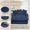 Schlafsofa 125 x 155 x 63 cm mit 3 Kissen – Bodensofa aus Cord in Marineblau Bild 5