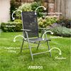 Arebos Klappstuhl Gartenstuhl 4er Set klappbar Hochlehner Alu verstellbar UV-fest (Set, 4 St), 7-fach verstellbar, Wetterfestes, bis 120 kg Bild 3