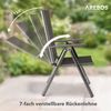 Arebos Klappstuhl Gartenstuhl 4er Set klappbar Hochlehner Alu verstellbar UV-fest (Set, 4 St), 7-fach verstellbar, Wetterfestes, bis 120 kg Bild 4