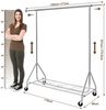 QUBEBU Kleiderständer Kleiderständer auf Rollen, Garderobenständer bis 210 kg belastbar, (Set, 1 St, Höhenverstellbar von 161 - 173,5 cm, ausziehbar von 125 - 177 cm), für Kleider, Kleider, Pullover, Mäntel, Clothes Rack Bild 3