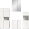 Badezimmer-Set >Vira< (4-teilig) in weiß / weiß hochglanz - 188x190x34cm (BxHxT) Bild 3