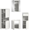 Badezimmer-Set >Vira< (4-teilig) in weiß / weiß hochglanz - 188x190x34cm (BxHxT) Bild 4