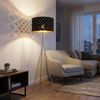 RGB LED Stehleuchte, Textil, schwarz, gold, 3-Beinig, H 158 cm Bild 4