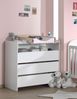 Wickelkommode Karilynn 90x74x106 Schubladenkommode MDF+Massivholz Weiß Bild 2