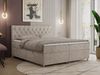 Boxspringbett Doppelbett Polsterbett Kunstlederbett mit Bettkasten - ROMA - 120x200cm - Beige Stoff - H4 Bild 1