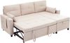 Ecksofa 211x136x87 cm Beige, ausziehbar, modular, mit Stauraum, Getränkehalter und Schlaffunktion Bild 5