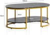 Couchtisch 100x60x45 cm Schwarz mit Marmor Optik, Design Wohnzimmertisch Rech... Bild 3