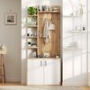 Schuh und Dekoschrank 75×33×180 cm, Holzfarbe + Weiß, 6 offene Ablageplattformen Bild 4