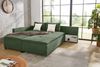 Ecksofa-Dauerschläfer Doppelbett Federkern Bettkasten Regal Couch in Cord Grün Bild 5