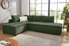 Ecksofa-Dauerschläfer Doppelbett Federkern Bettkasten Regal Couch in Cord Grün Bild 2