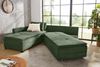 Ecksofa-Dauerschläfer Doppelbett Federkern Bettkasten Regal Couch in Cord Grün Bild 4
