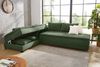 Ecksofa-Dauerschläfer Doppelbett Federkern Bettkasten Regal Couch in Cord Grün Bild 3