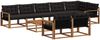 vidaXL Outdoor-Sofagarnitur mit Kissen 9 pcs Natürlich und Schwarz 3369607 Bild 2