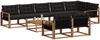 vidaXL Outdoor-Sofagarnitur mit Kissen 9 pcs Natürlich und Schwarz 3369607 Bild 3