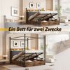 Merax Jugendbett, Multifunktionales Doppelbett 140*190cm, mit Hydraulisch anhebbarer Bettstauraum, mit abnehmbaren Bettpfosten mit LEDund USB/Type-C, schwarz Bild 2
