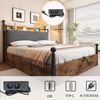 Merax Jugendbett, Multifunktionales Doppelbett 140*190cm, mit Hydraulisch anhebbarer Bettstauraum, mit abnehmbaren Bettpfosten mit LEDund USB/Type-C, schwarz Bild 5
