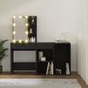vidaXL LED-Schminktisch mit Schrank Schwarz Holzwerkstoff 3082018 Bild 4