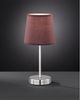 LED Tischleuchte Silber mit Stoffschirm Ø14cm in Hellbraun, Höhe 32cm Bild 5
