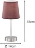 LED Tischleuchte Silber mit Stoffschirm Ø14cm in Hellbraun, Höhe 32cm Bild 2