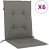 vidaXL Niedriglehner-Auflagen 6 Stk. Dunkelgrau 100x50x4 cm Stoff 4002450 Bild 2