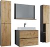 VCM Badmöbel Waschtisch Lendas 915302 Anthrazit / Honig-Eiche H. 150 x B. 126 x T. 51 cm Bild 2
